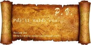Páli Valéria névjegykártya